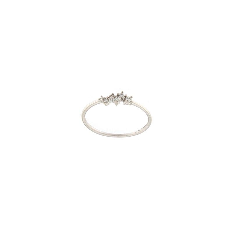 Златен пръстен с камъни циркони-253905