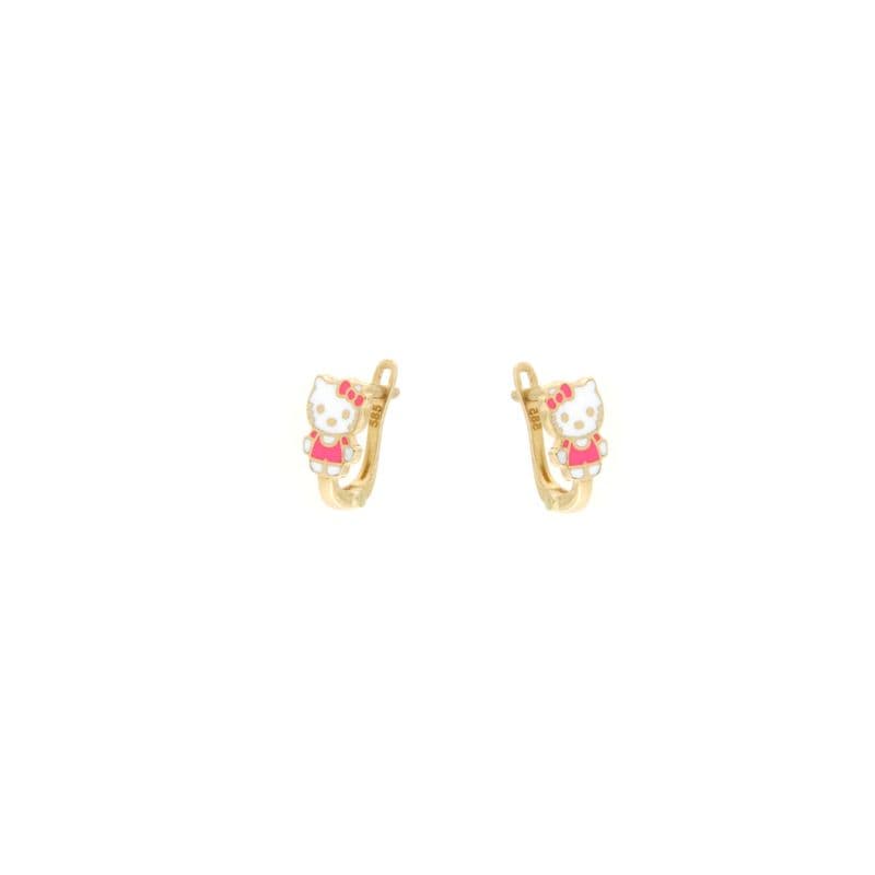 Златни детски обеци Hello Kitty-256906