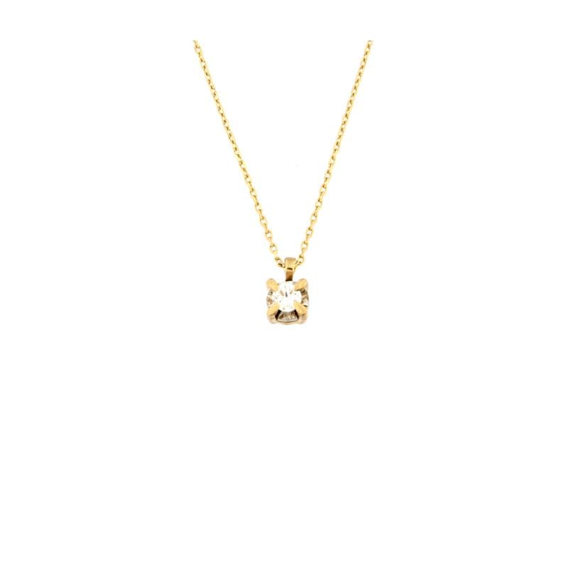 Златно колие с диамант 0.12ct-22395825