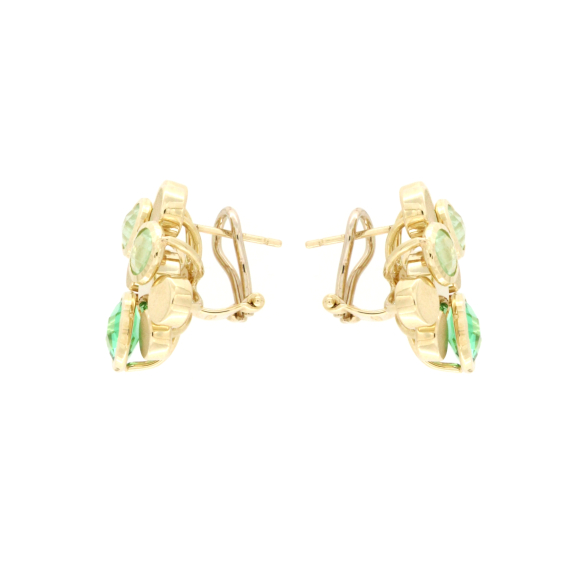 Златни обици - зелен кварц-246496