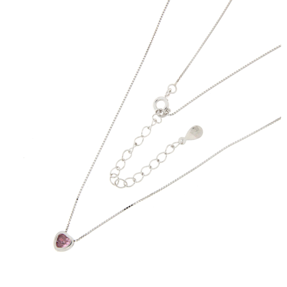 Сребърно колие сърце-252616