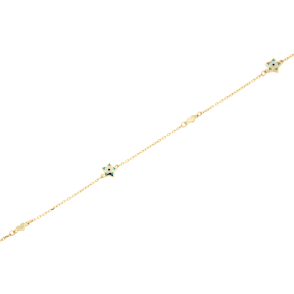 Златна гривна звездички и сърчица-251763