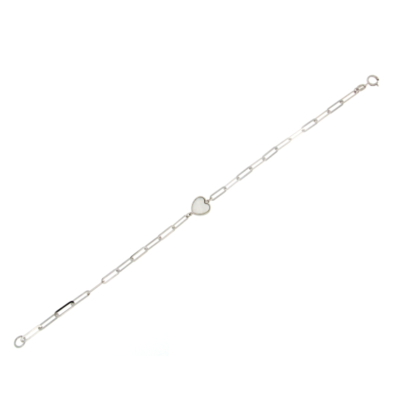 Гривна от бяло злато със сърце-251774