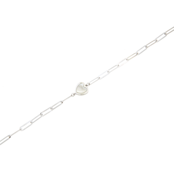 Гривна от бяло злато със сърце-251774