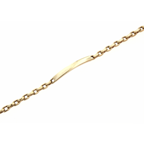 Златна мъжка гривна с плочка-249757