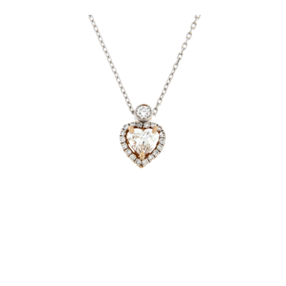 Колие сърце с диаманти 0.66ct