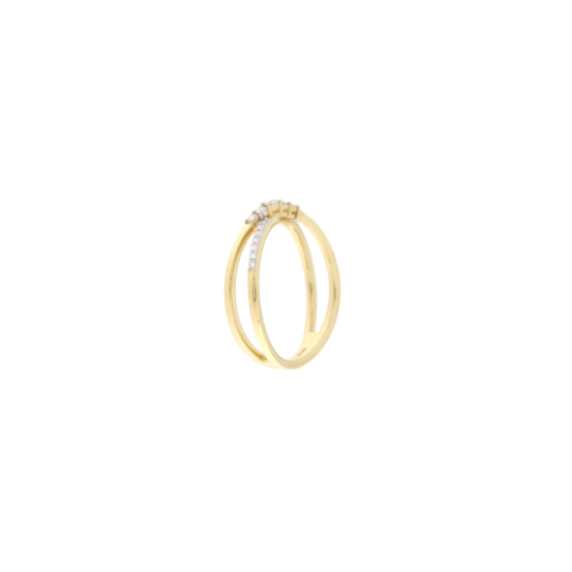 Златен пръстен с диаманти 0.17ct