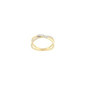 Златен пръстен с диаманти 0.17ct