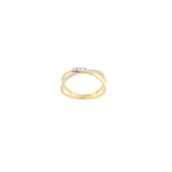 Златен пръстен с диаманти 0.17ct