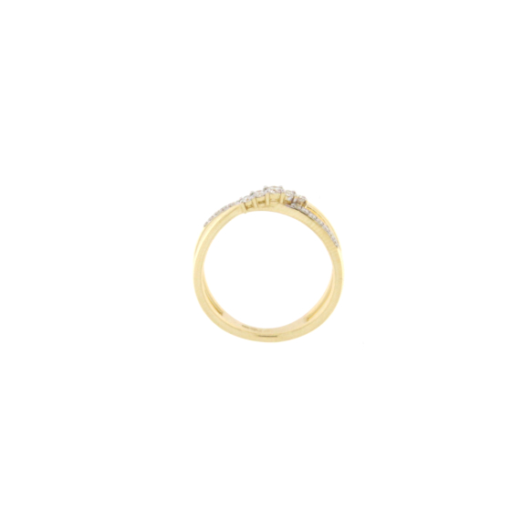 Златен пръстен с диаманти 0.17ct