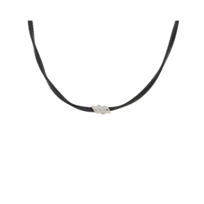 Сребърно колие с черен родий и циркони-248907