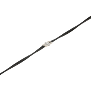 Сребърна гривна с черен родий и циркони-58439