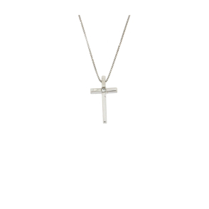Златно колие кръст с диамант 0.015ct