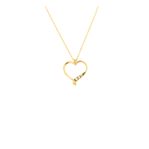 Златно колие сърце с диаманти 0.015ct-22519078