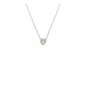 Златно колие сърце с диамант 0.015 ct-22519276
