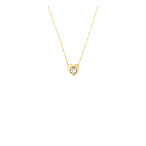 Златно колие сърце с диамант 0.015ct-22519115