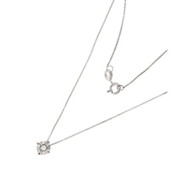 Златно колие с диаманти 0.12ct-22519160