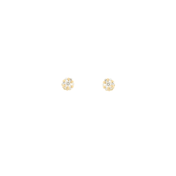 Златни обици с диаманти 0.08ct-22518965