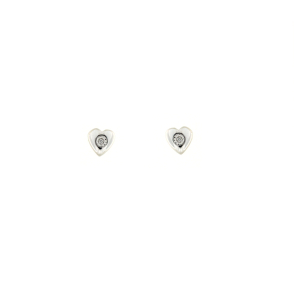 Златни обици сърца с диаманти 0.01ct-22519047