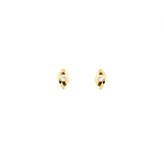 Златни обици с диаманти 0.10 ct-22518927