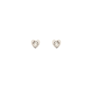 Златни обици сърца с диаманти 0.016ct-22518996