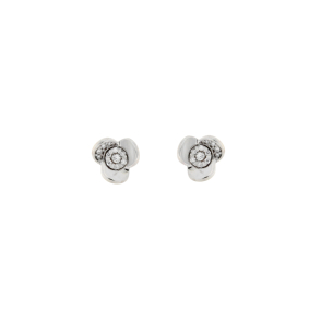Златни обеци цвете с диаманти 0.208ct