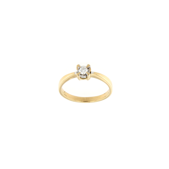 Златен пръстен с диамант 0.18ct