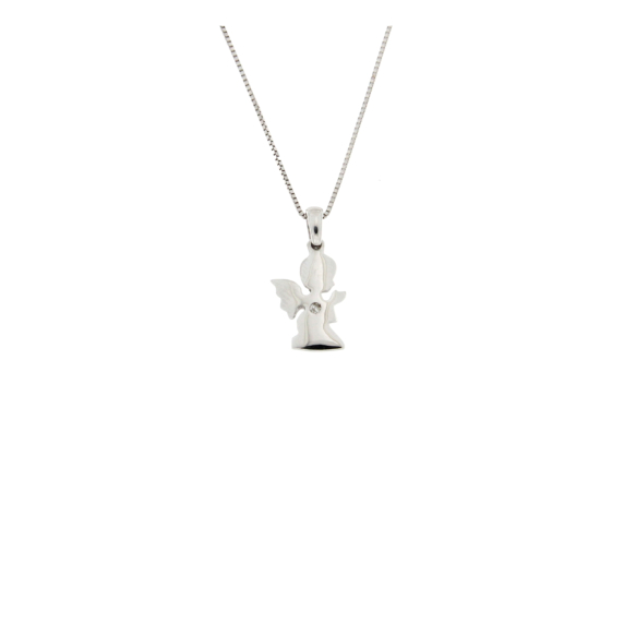 Златно колие ангелче с диамант 0.008ct