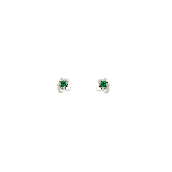 Златни обеци с изумруди 0.07ct