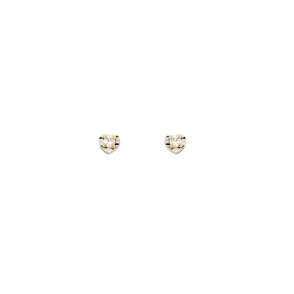 Златни обеци сърца с диаманти 0.08ct