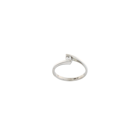 Годежен пръстен с диамант - бяло злато 0.10ct
