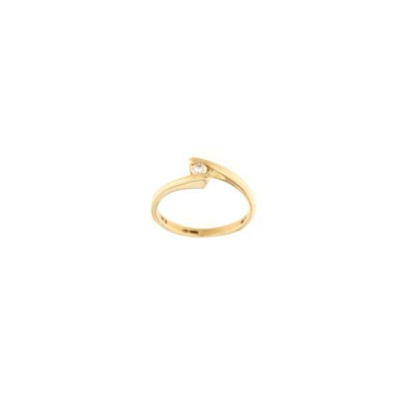 Годежен пръстен с диамант - жълто злато 0.10ct-22479730