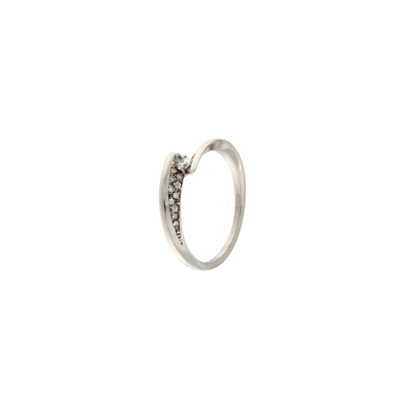 Пръстен бяло злато с диамант 0.16 ct