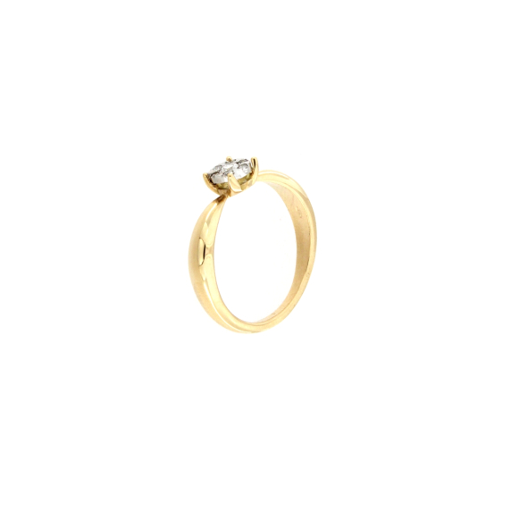 Златен пръстен с диаманти 0.12ct
