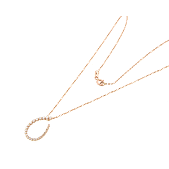 Колие от розово злато с диаманти 0.30ct