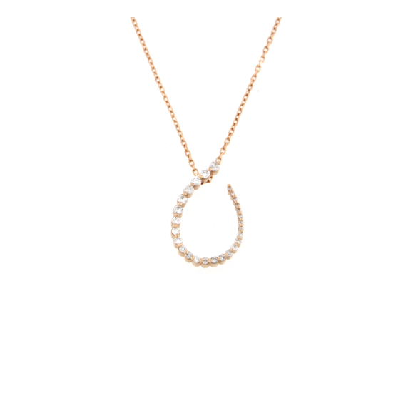 Колие от розово злато с диаманти 0.30ct