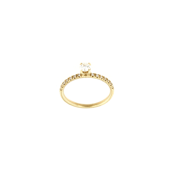 Златен пръстен с диамант 0.23/0.12ct