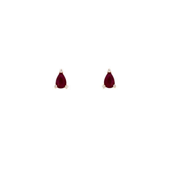 Обеци от розово злато с рубини 0.86ct