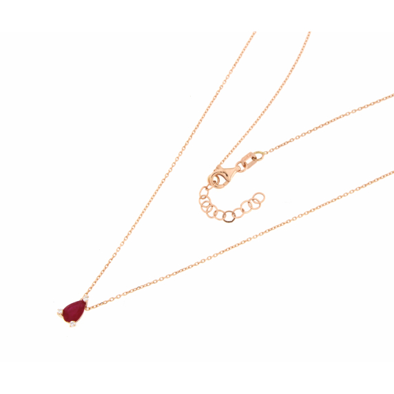 Колие от розово злато с рубин 0.42ct