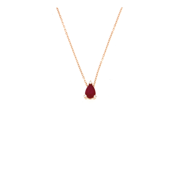 Колие от розово злато с рубин 0.42ct