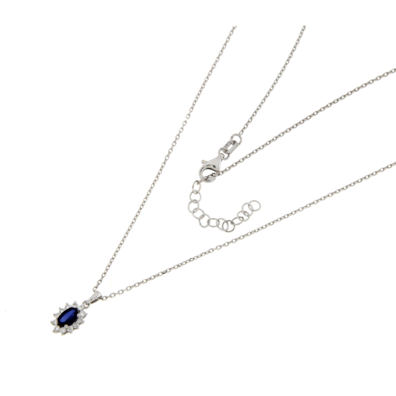 Златно колие със сапфир 0.28ct
