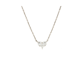 Колие от бяло злато сърце-242223