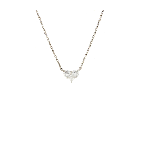 Колие от бяло злато сърце-242223