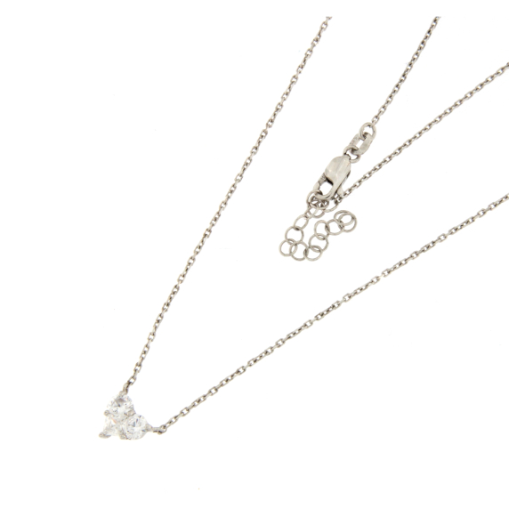 Колие от бяло злато сърце-242223