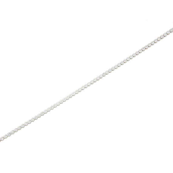 Златна гривна тенис - 14к бяло злато-252076