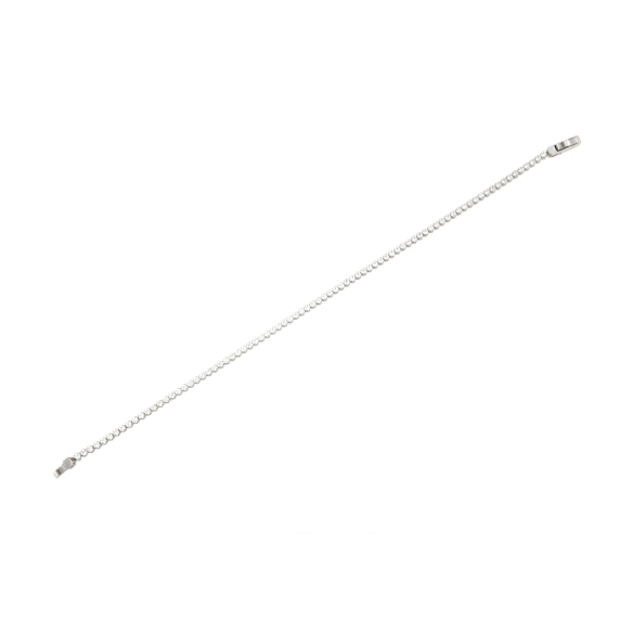 Златна гривна тенис - 14к бяло злато-252076