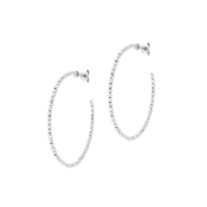 Златни обеци халки - 14к бяло злато-250828