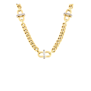 Златно колие с камъни циркони-250724
