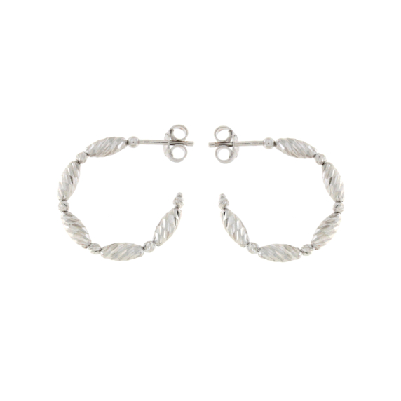 Обеци халки от бяло злато 14к-250825