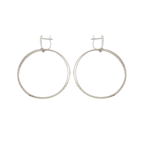 Висящи обеци от бяло злато 14к-250827